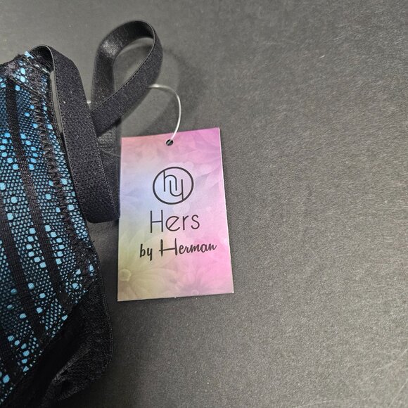 Hers by Herman 34B Turquoise with black lace bra - Picture 4 of 4